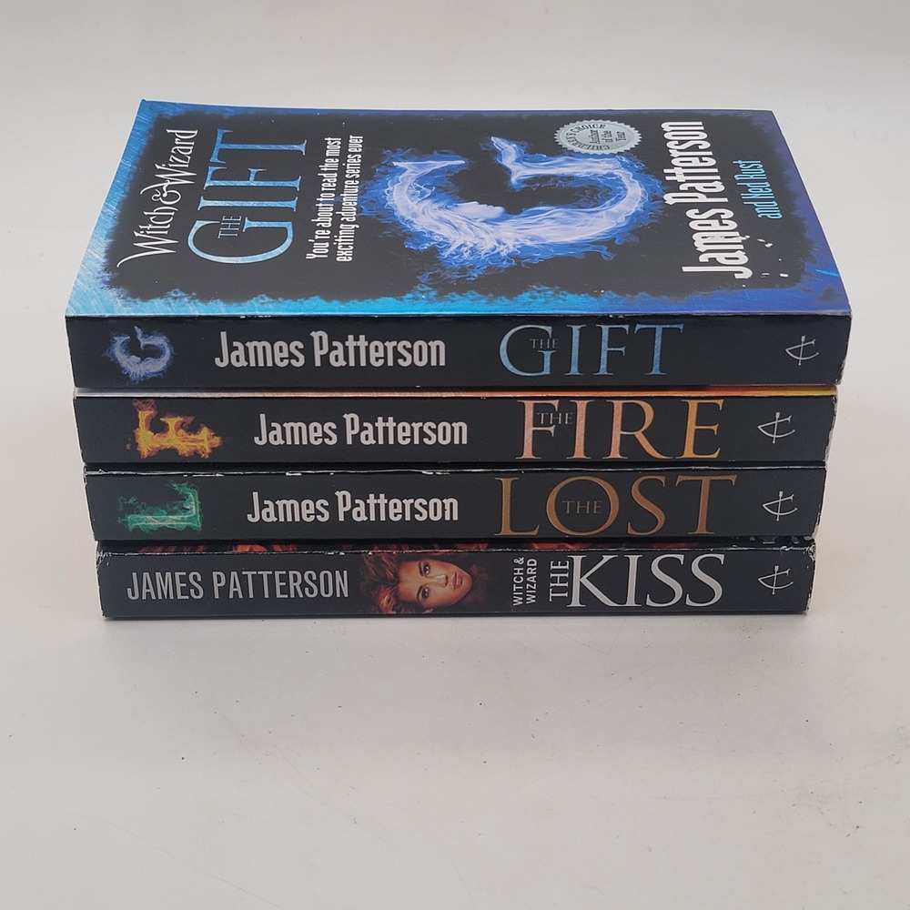 James Patterson Witch & Wizard 4 Book Set Paperback The Gift Fire Lost Kiss Good